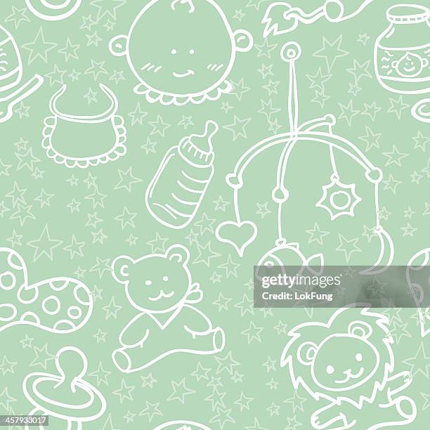 stockillustraties, clipart, cartoons en iconen met seamless background - baby goods - baby background