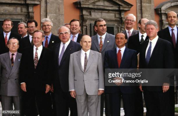 European Commission President Jacques Delors, Canadian Prime Minister Jean Chretien, German Chancellor Helmut Kohl, French President Francois...