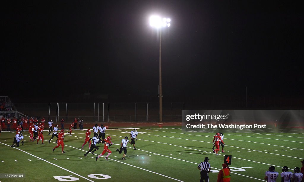 RED MESA, AZ - OCTOBER 17: The Red Mesa High School football te