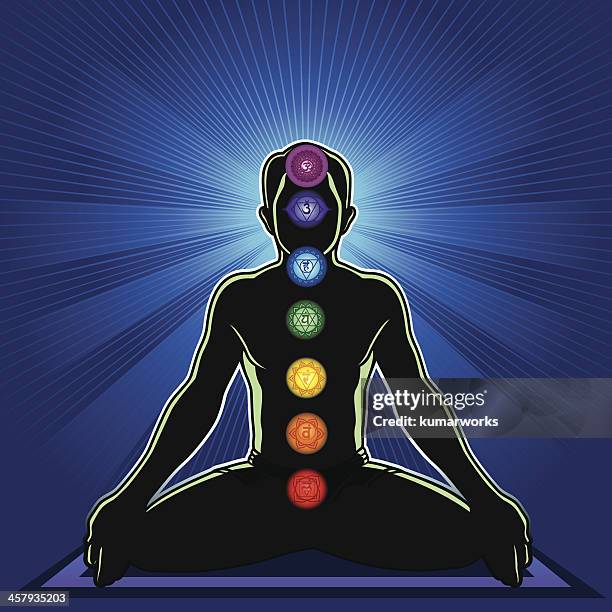 meditation and chakra - chakra stock illustrations