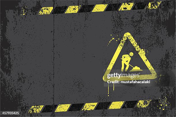 ilustraciones, imágenes clip art, dibujos animados e iconos de stock de en construcción graffiti - header