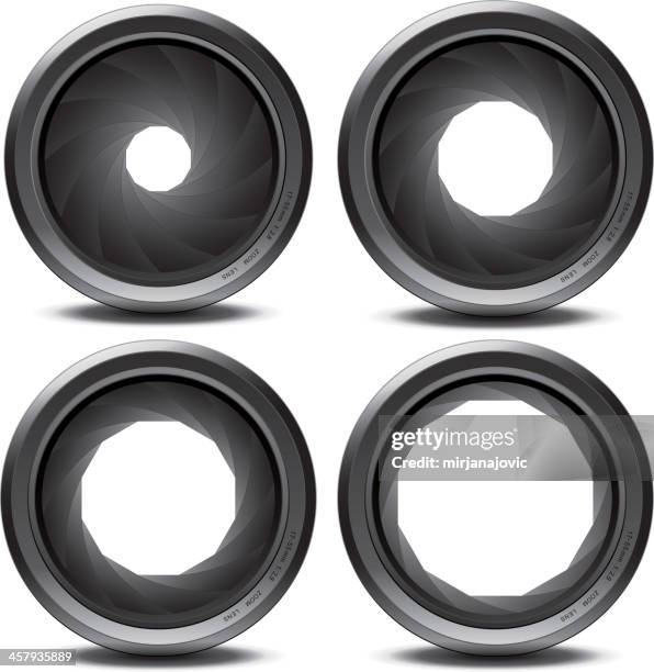 shutter apertures - aperture stock illustrations