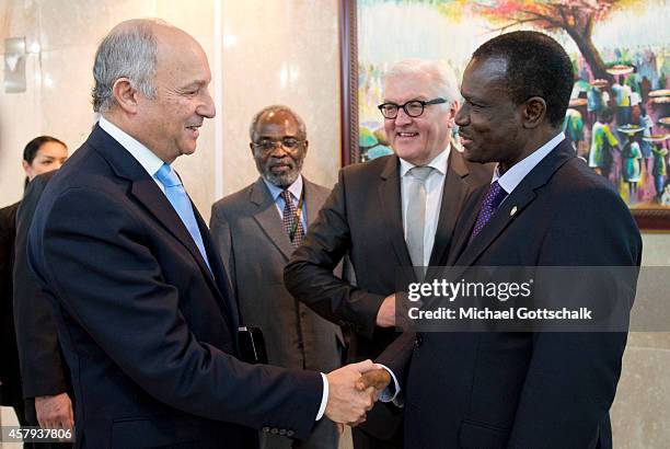 Abuja, Nigeria German Foreign Minister Frank-Walter Steinmeier and French Foreign Minister Laurent Fabius meet with the Praesident of the Commission...
