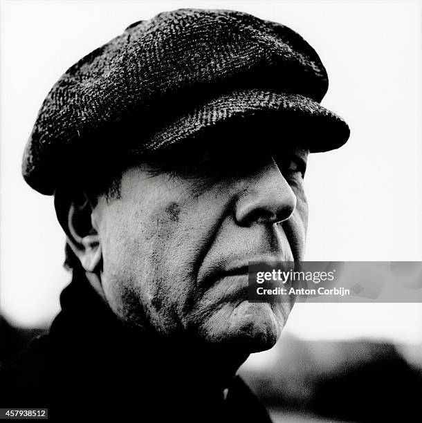 Artist Leonard Cohen is photographed for Details Magazine on October 8, 1992 in London, England.