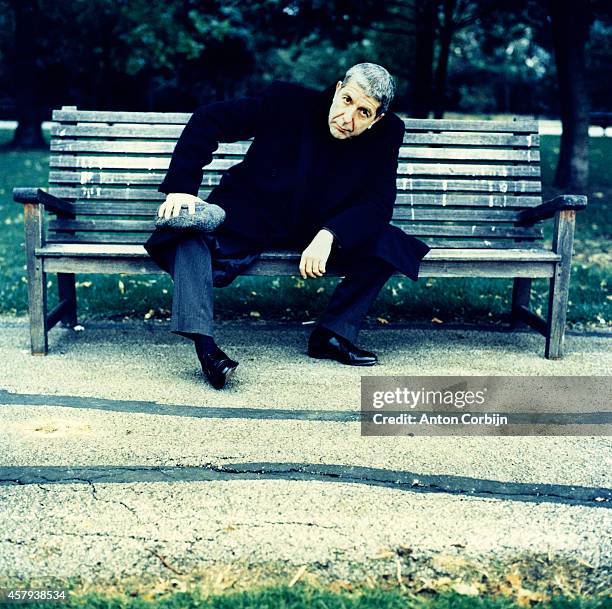 Artist Leonard Cohen is photographed for Details Magazine on October 8, 1992 in London, England.