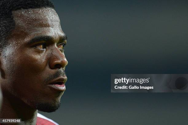 Senzo Meyiwa of Orlando Pirates looks on during the Absa Premiership match between Orlando Pirates and Bidvest Wits at Orlando Stadium on September...