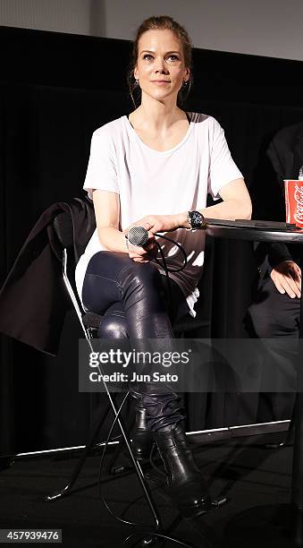 Actress Ane Dahl Torp attends the press conference for "1001 Gram" during the 27th Tokyo International Film Festival at Roppongi Hills on October 27,...