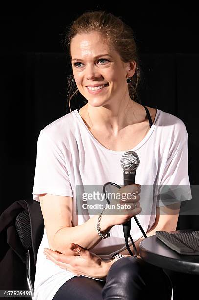 Actress Ane Dahl Torp attends the press conference for "1001 Gram" during the 27th Tokyo International Film Festival at Roppongi Hills on October 27,...