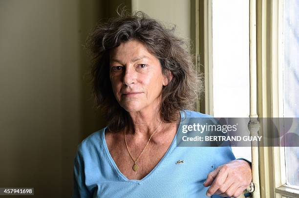 French skipper Florence Arthaud poses in Paris on October 27, 2014. Sailor Arthaud won the Route Du Rhum in 1990 and the Transpacific 1997 with Bruno...