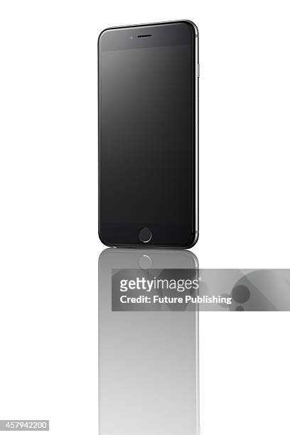 An Apple iPhone 6 Plus smartphone with a Space Grey finish, taken on October 20, 2014.
