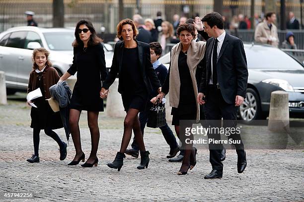 Christophe De Margerie's Familly attends the Memorial Service for Christophe De Margerie, Total CEO, at Eglise Saint-Sulpice on October 27, 2014 in...