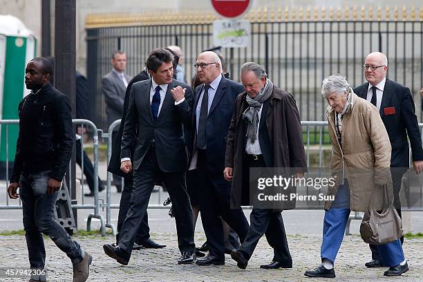 Michel Sapin attends the Memorial Service for Christophe De Margerie, Total CEO, at Eglise Saint-Sulpice on October 27, 2014 in Paris, France.