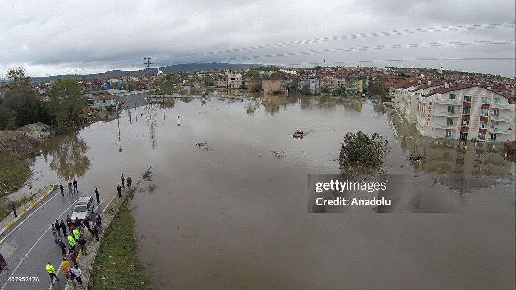 Flood caused by heavy rainfall in Turkey