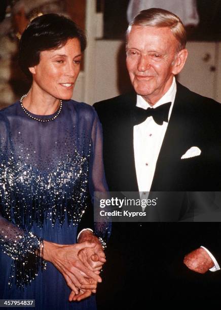 American actor and dancer Fred Astaire with his wife Robyn, circa 1985.