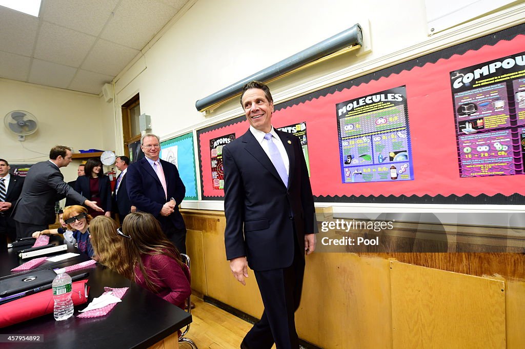 Cuomo Receives Smart Schools Commission Report At Local School