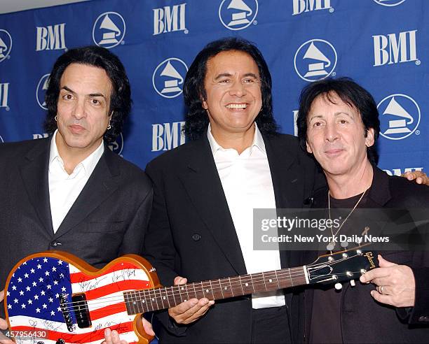 Paul Stanley, Gene Simmons and Peter Criss of the rock group KISS at The New York Chapter of the Recording Academy sixth annual New York Heroes...