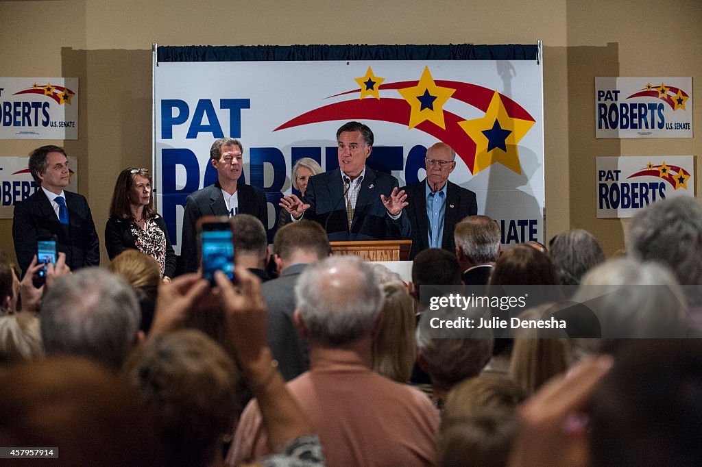 Mitt Romney Campaigns With Pat Roberts In KS Ahead Of Midterm Elections