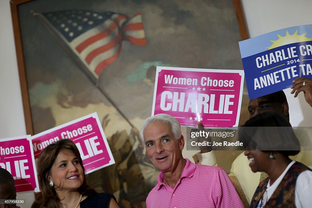 Florida Gubernatorial Candidate Charlie Crist Attends Early Voting Event In Miami
