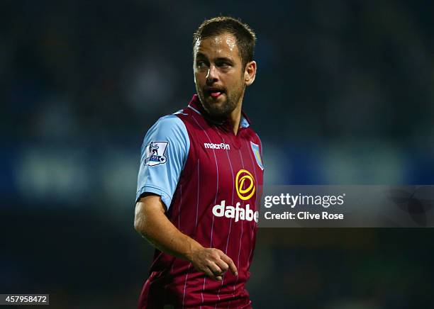 Joe Cole of Aston Villa looks on uring the Barclays Premier League match between Queens Park Rangers and Aston Villa at Loftus Road on October 27,...