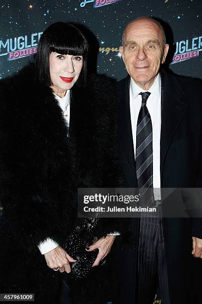 Chantal Thomass and her husband attend "Mugler Follies" Paris New Variety Show - Premiere on December 19, 2013 in Paris, France.