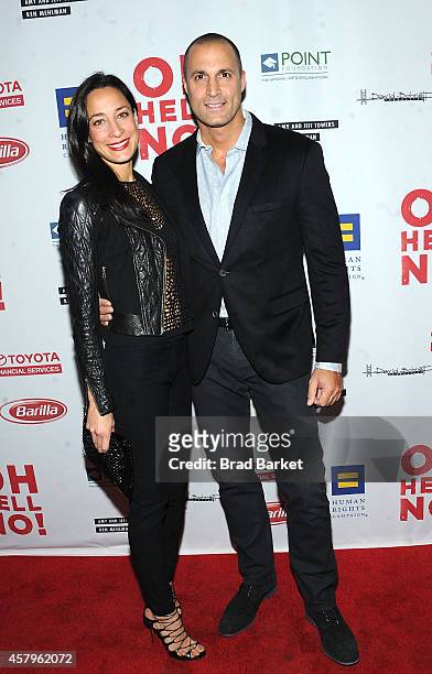 Cristen Barker and Nigel Barker attend "Oh Hell No!" Opening Night arrivals at New World Stages on October 27, 2014 in New York City.