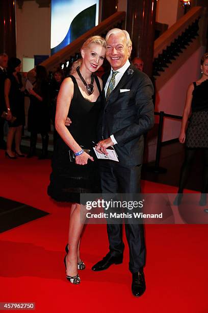 Jo Groebel and Grit Weiss attends the Busche Gala at K21 and Breidenbacher Hof on October 27, 2014 in Duesseldorf, Germany.