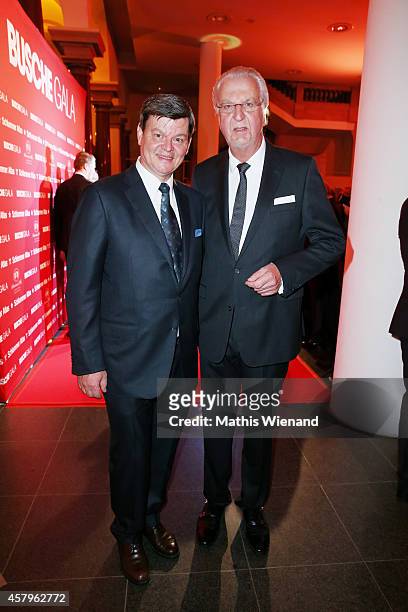 Harald Wohlfahrt and Heiner Finkbeiner attend the Busche Gala at K21 and Breidenbacher Hof on October 27, 2014 in Duesseldorf, Germany.