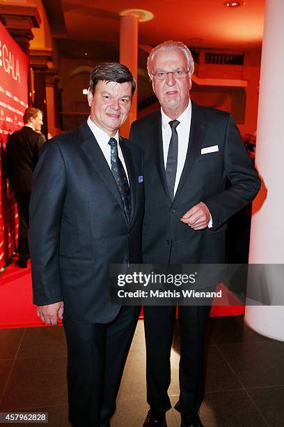 Harald Wohlfahrt and Heiner Finkbeiner attend the Busche Gala at K21 and Breidenbacher Hof on October 27, 2014 in Duesseldorf, Germany.