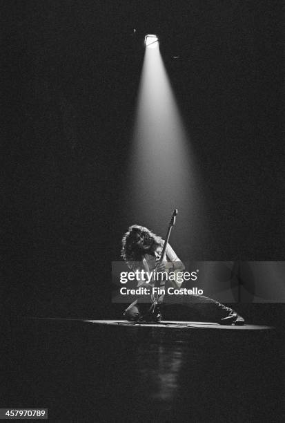 22nd OCTOBER: Eddie Van Halen from American rock group Van Halen performs live on stage at the Rainbow Theatre in Finsbury Park, London on 22nd...