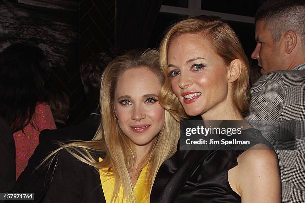 Actors Juno Temple and Heather Graham attend the RADiUS TWC and The Cinema Society New York Premiere of "Horns" after party at Jimmy At The James...