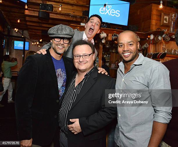 Todd Stashwick, David Alan Basche, Wayne Knight and Donald Faison attend "The Exes" - Season 4, which premieres November 5 at 10:30p ET/PT, at...