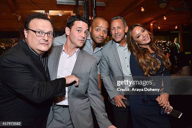 Wayne Knight, David Alan Basche, Donald Faison, Angelo Pagan and Leah Remini attend "The Exes" - Season 4, which premieres November 5 at 10:30p...