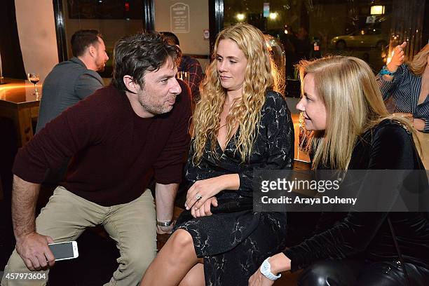 Zach Braff, CaCee Cobb and Clare De Chenu attend "The Exes" - Season 4, which premieres November 5 at 10:30p ET/PT, at Wirtshaus LA on October 27,...