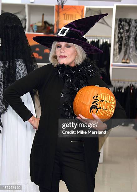 Joanna Lumley attends a photocall to open Marks and Spencer Little Shwop of Horrors at Marks & Spencer Marble Arch on October 28, 2014 in London,...