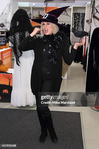 Joanna Lumley attends a photocall to open Marks and Spencer Little Shwop of Horrors at Marks & Spencer Marble Arch on October 28, 2014 in London,...