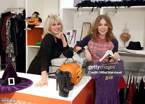 Joanna Lumley and Angela Scanlon attend a photocall to open Marks and Spencer Little Shwop of Horrors at Marks & Spencer Marble Arch on October 28,...