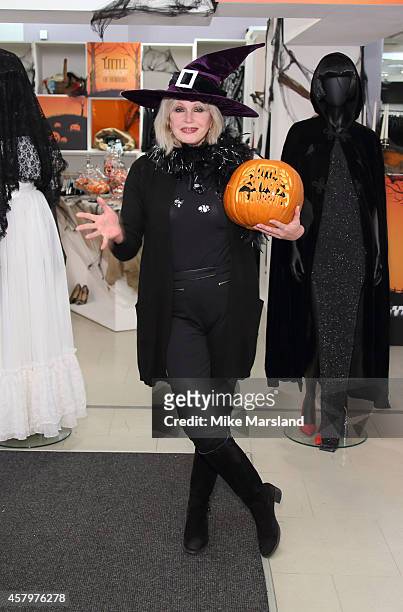 Joanna Lumley attends a photocall to open Marks and Spencer Little Shwop of Horrors at Marks & Spencer Marble Arch on October 28, 2014 in London,...