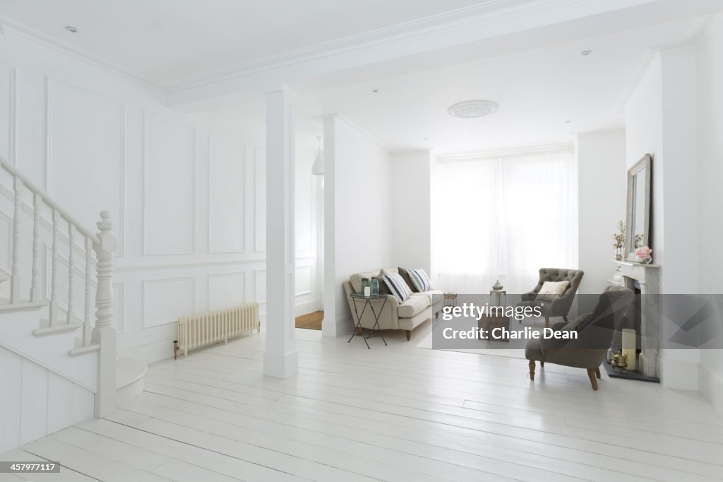 Furniture in white living room