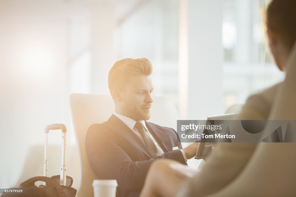 Business people working in airport