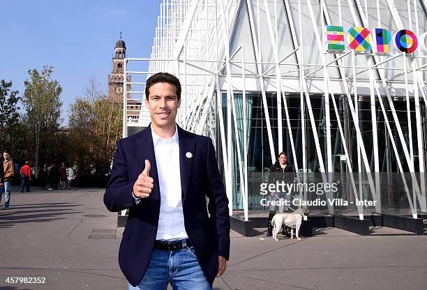 Hernanes during FC Internazionale Press Conference at Expo Gate on October 28, 2014 in Milan, Italy.