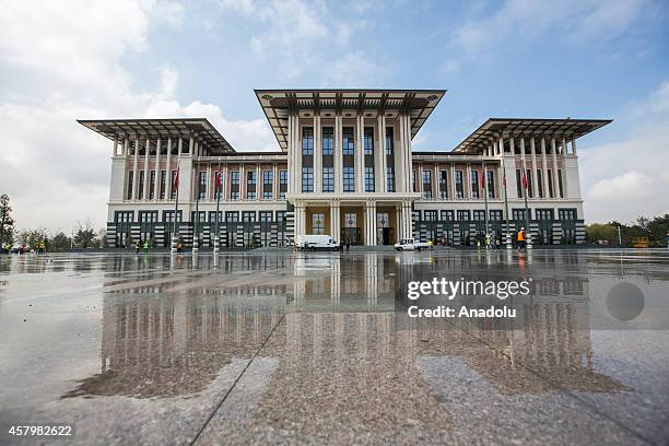 General view of Turkey's new Presidential Palace, built inside Ataturk Forest Farm and going to be used for Turkey's 91st Republic Day Reception...