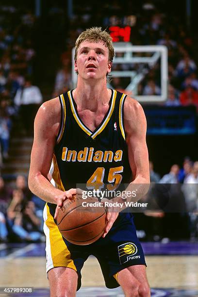 Rik Smits of the Indiana Pacers shoots against the Sacramento Kings of November 29, 1993 at Arco Arena in Sacramento, California. NOTE TO USER: User...