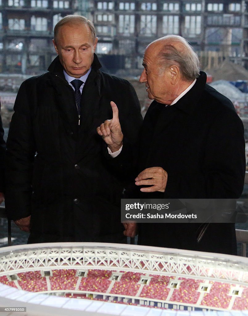 Russian President Vladimir Putin Visits Luzhniki Stadium