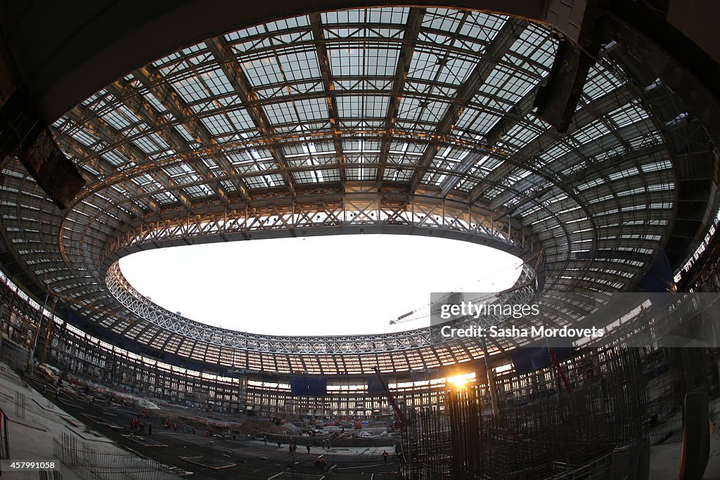 Russian President Vladimir Putin Visits Luzhniki Stadium