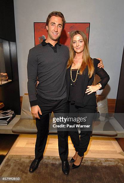 Kyle Quincey and his fiancee Rachel Marie attend an in-store event hosted by David Yurman with Kyle Quincey to celebrate the launch of the men's...