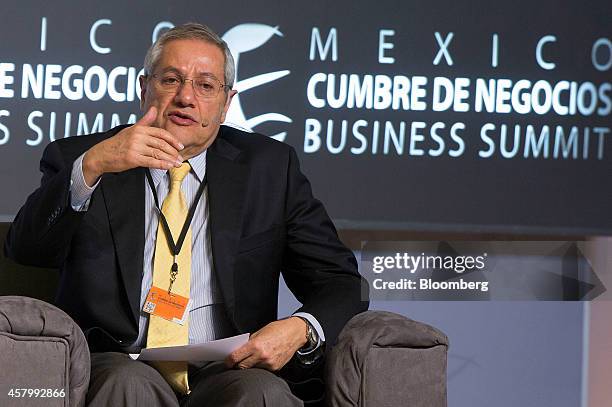 Ernesto Giacoman, director of Marcos y Asociados Infraestructura, speaks during a panel discussion at the Mexico Cumbre de Negocios Business Summit...