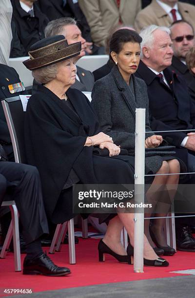 Princess Beatrix of The Netherlands attends the commemoration of 100th anniversary of WWI on October 28, 2014 in Nieuwpoort, Belgium.