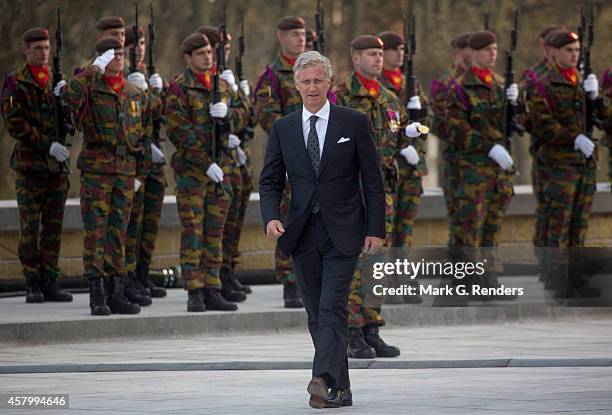 King Philippe of Belgium attends the commemoration of 100th anniversary of WWI on October 28, 2014 in Nieuwpoort, Belgium.