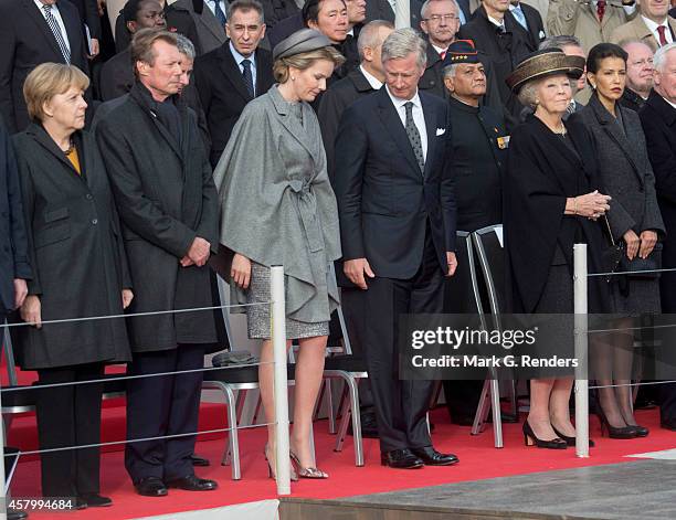 German Chancellor Angela Merkel, Grand Duke Henri of Luxembourg, Queen Mathilde of Belgium, King Philippe of Belgium, Princess Beatrix of The...