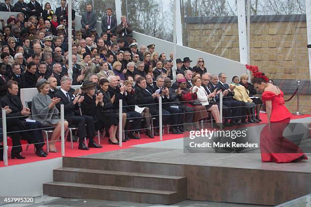 German Chancellor Angela Merkel, Grand Duke Henri of Luxembourg, Queen Mathilde of Belgium, King Philippe of Belgium, Princess Beatrix of The...